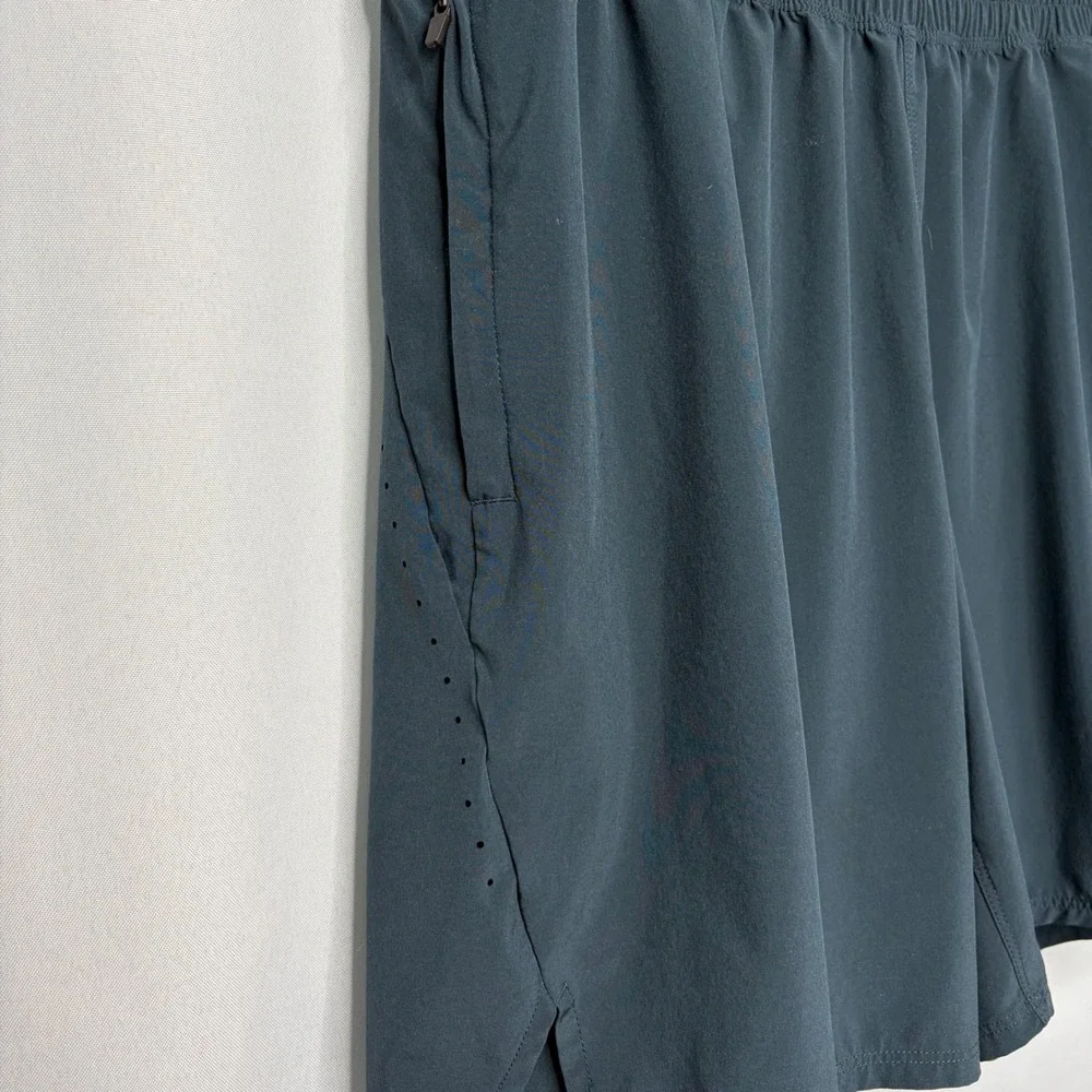 All in Motion Mens‎ XL Teal Blue 7 Inch Inseam Athletic Training Shorts Zippered